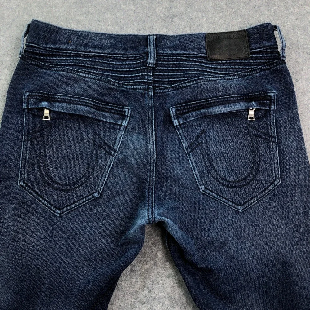 True Religion Mens Jeans 31 (fits 32x34) Rocco Skinny Blue Dark Wash Stretch